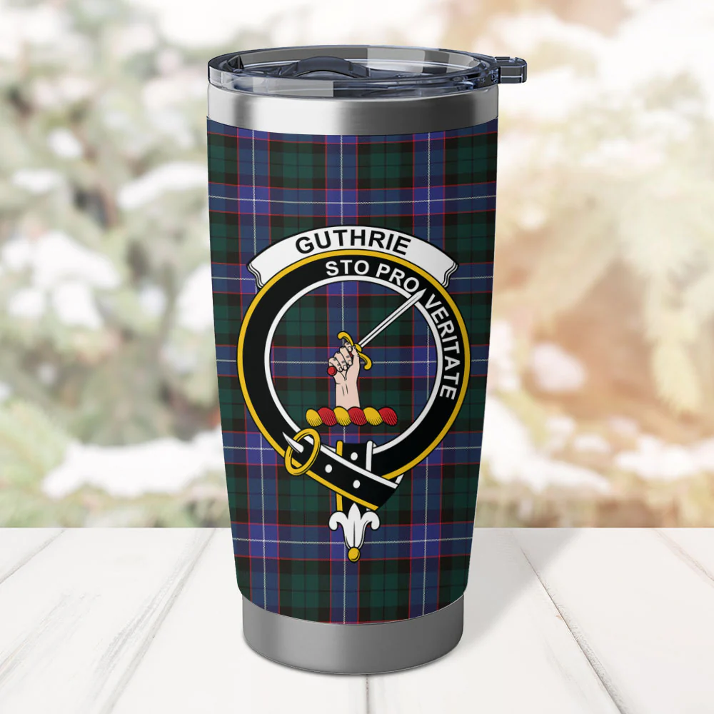 Scottish Guthrie Modern Clan Badge Tartan Tumbler - Image 2