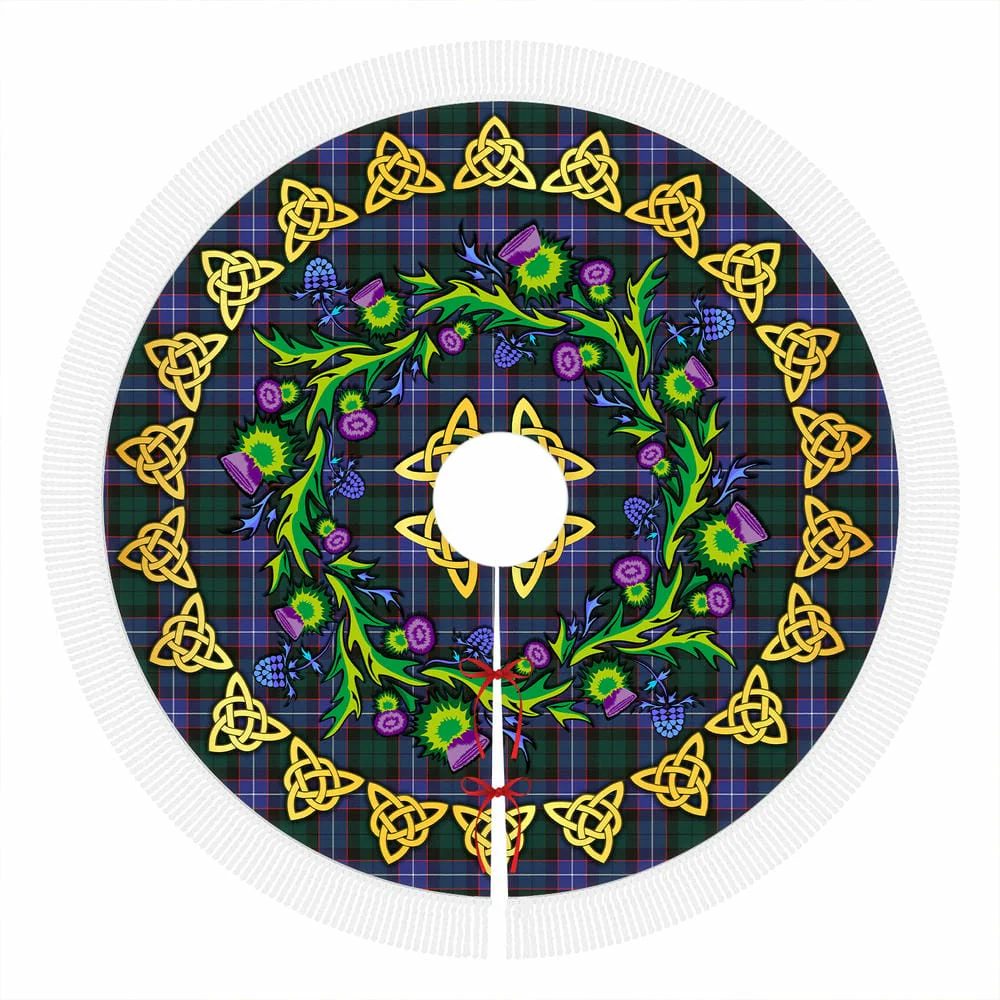 Scottish Guthrie Modern Tartan Thistle Celtic Knot Christmas Tree Skirt - Image 4