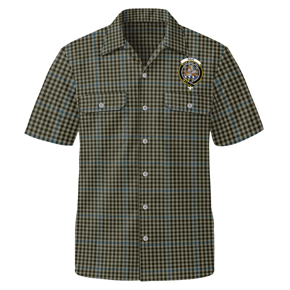 Scottish Haig Check Clan Badge Tartan Short Sleeve Work Shirt - Image 2