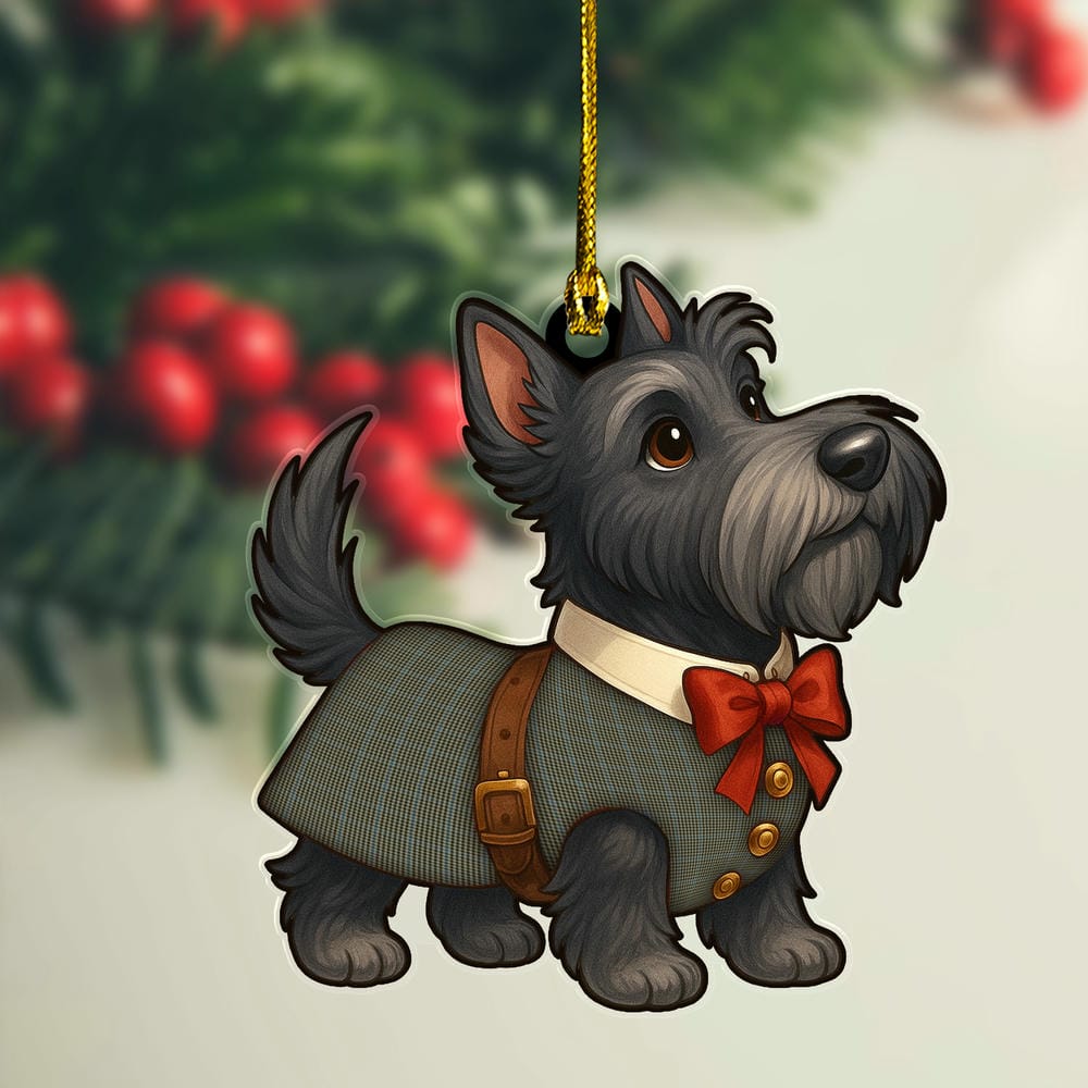 Scottish Haig Check Tartan Ornament Scottie Dog