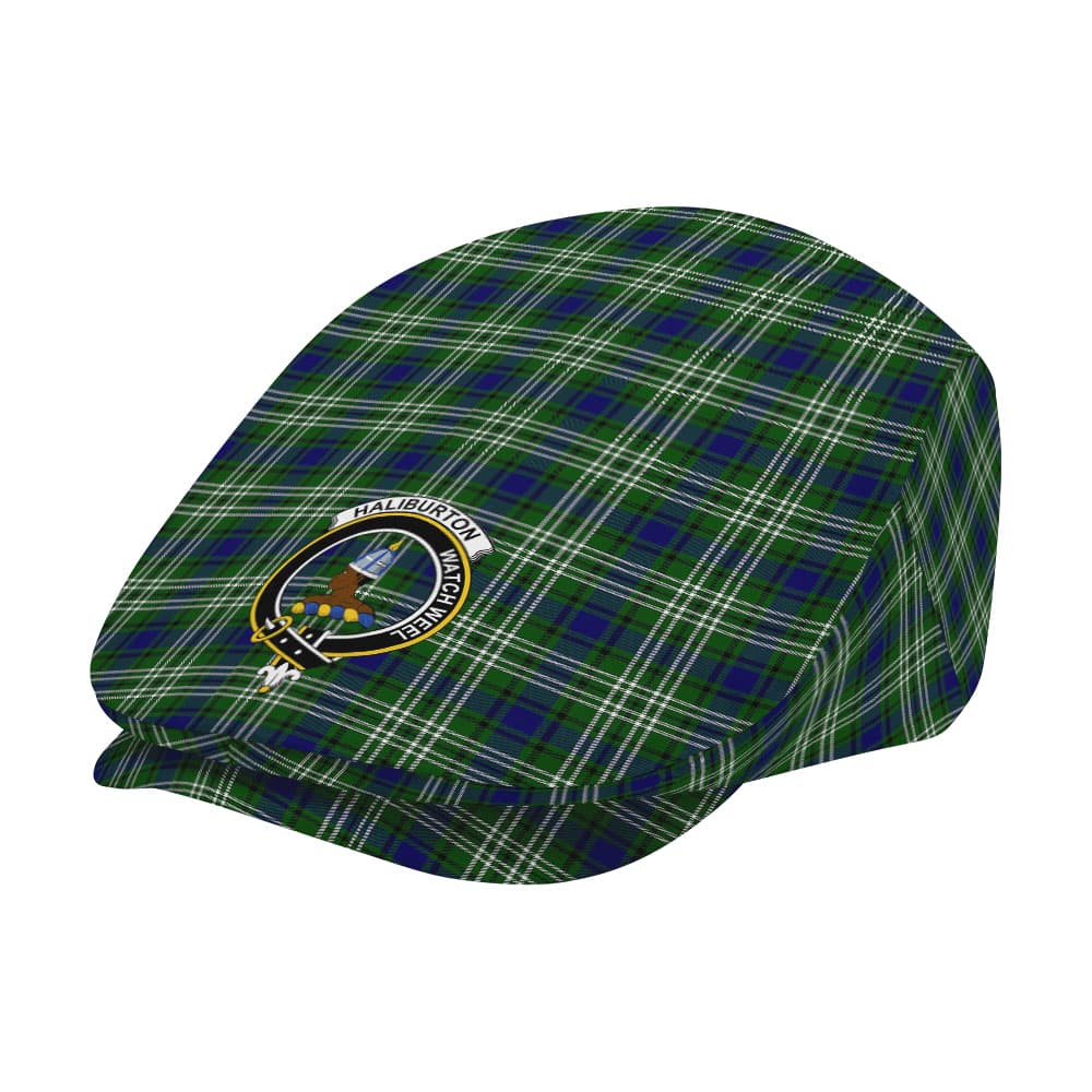 Scottish Haliburton Clan Badge Tartan Flat Cap - Image 2