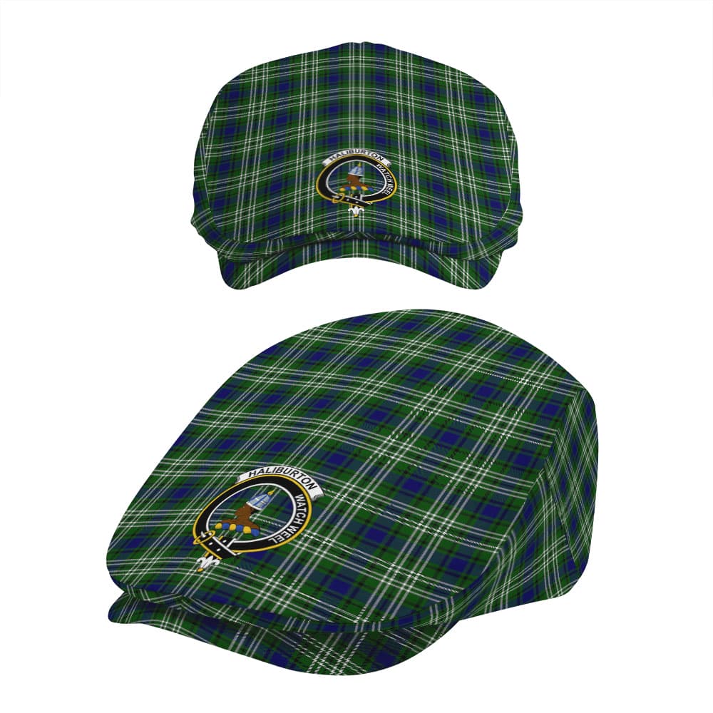 Scottish Haliburton Clan Badge Tartan Flat Cap - Image 5
