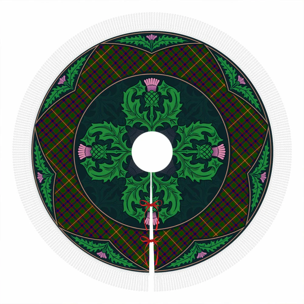 Scottish Hall Tartan Christmas Tree Skirt Old Scottish Thistle Flower - Image 4