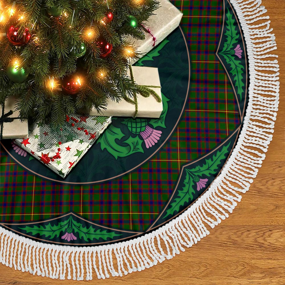 Scottish Hall Tartan Christmas Tree Skirt Old Scottish Thistle Flower - Image 5