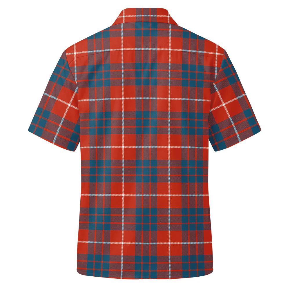 Scottish Hamilton Ancient Clan Badge Tartan Short Sleeve Work Shirt - Image 3