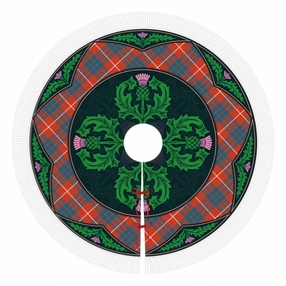 Scottish Hamilton Ancient Tartan Christmas Tree Skirt Old Scottish Thistle Flower - Image 4
