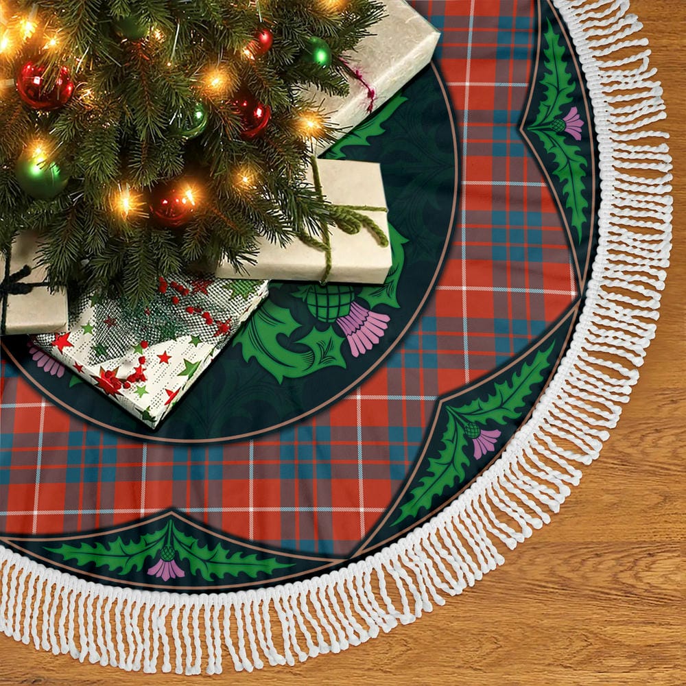 Scottish Hamilton Ancient Tartan Christmas Tree Skirt Old Scottish Thistle Flower - Image 5