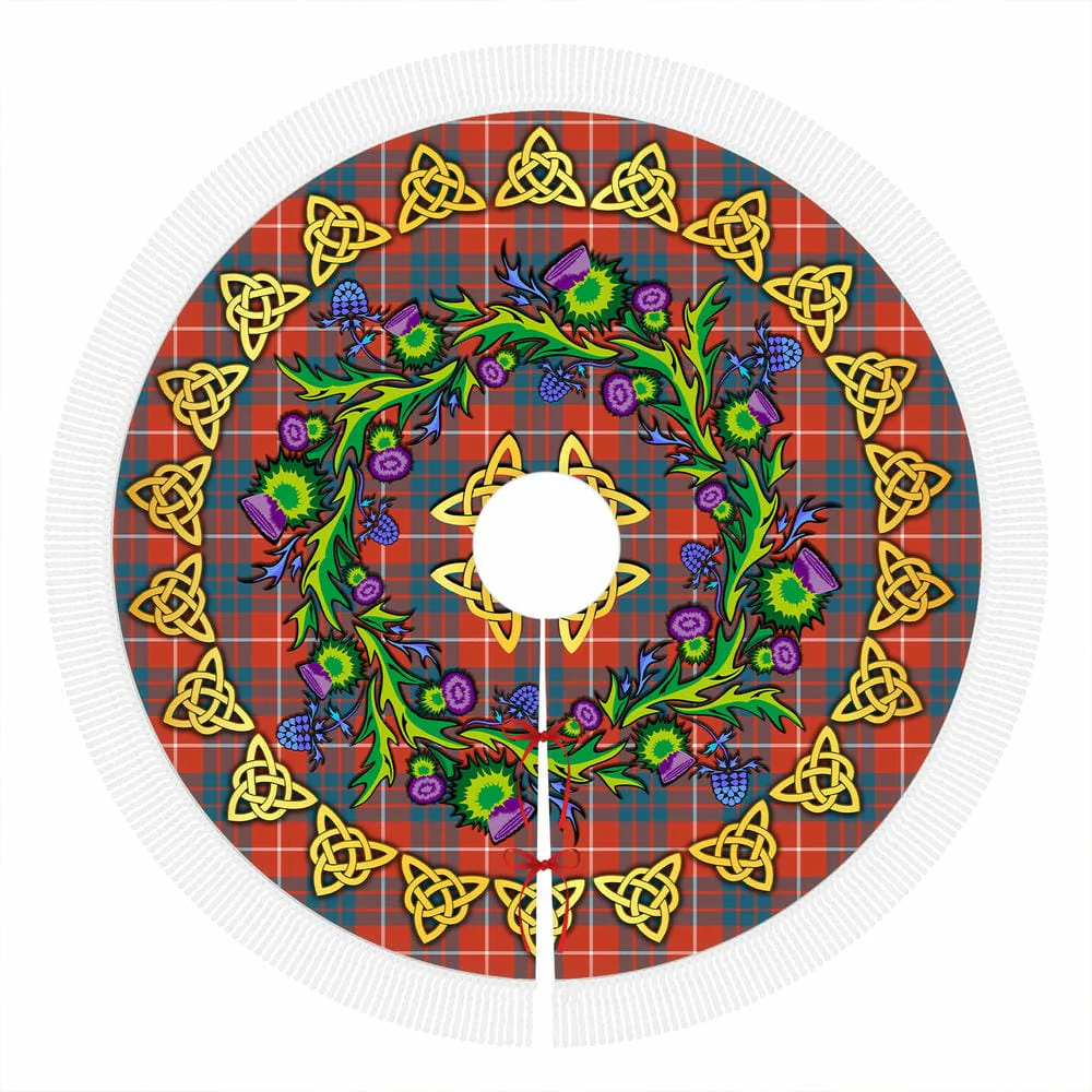 Scottish Hamilton Ancient Tartan Thistle Celtic Knot Christmas Tree Skirt - Image 4
