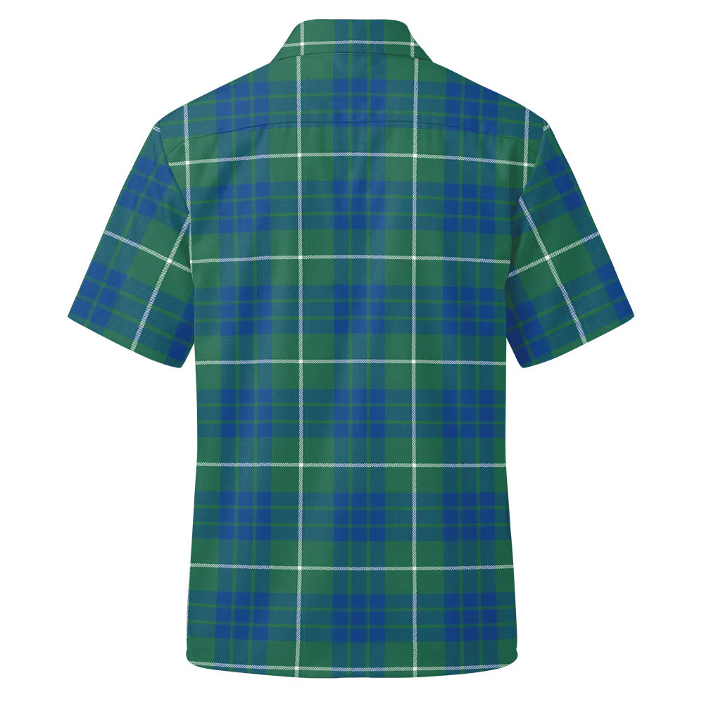 Scottish Hamilton Hunting Ancient Clan Badge Tartan Short Sleeve Work Shirt - Image 3