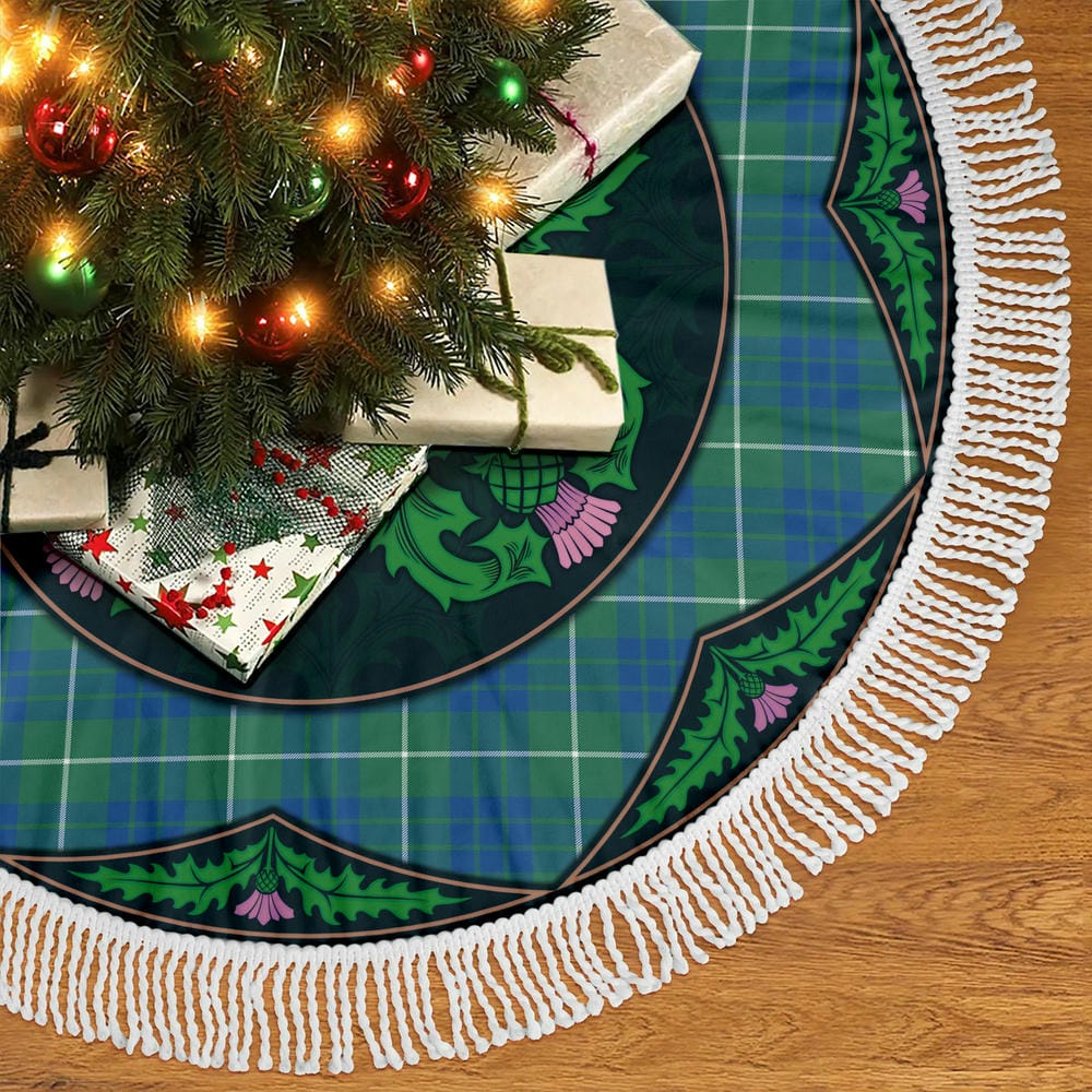 Scottish Hamilton Hunting Ancient Tartan Christmas Tree Skirt Old Scottish Thistle Flower - Image 5