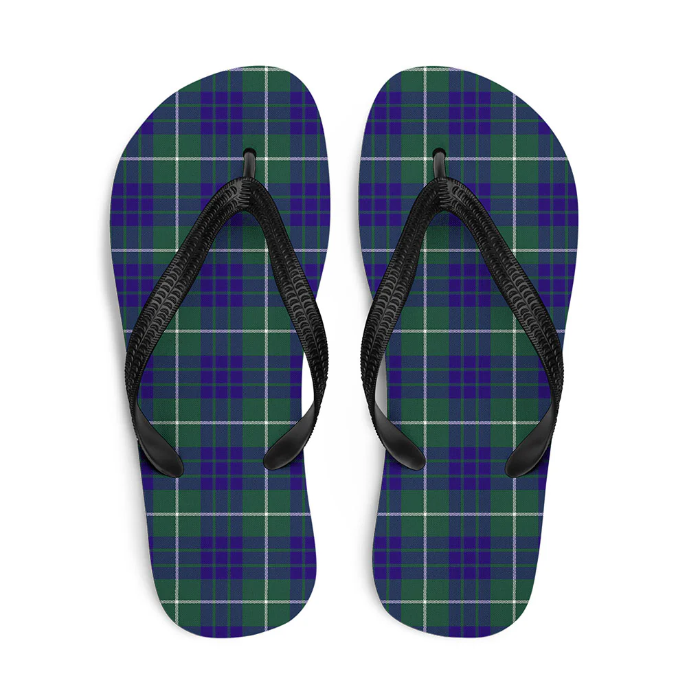 Scottish Hamilton Hunting Modern Clan Badge Tartan Flip Flops