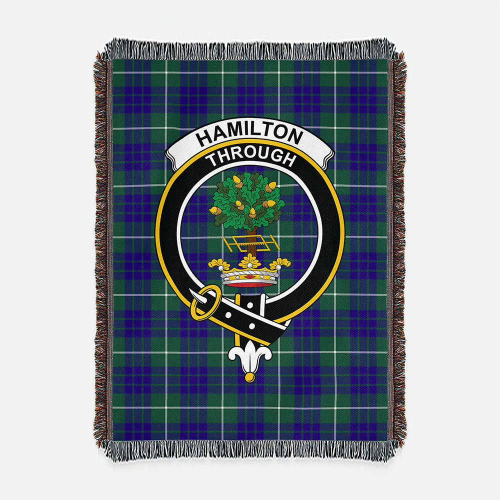 Scottish Hamilton Hunting Modern Clan Badge Tartan Woven Blanket - Image 2