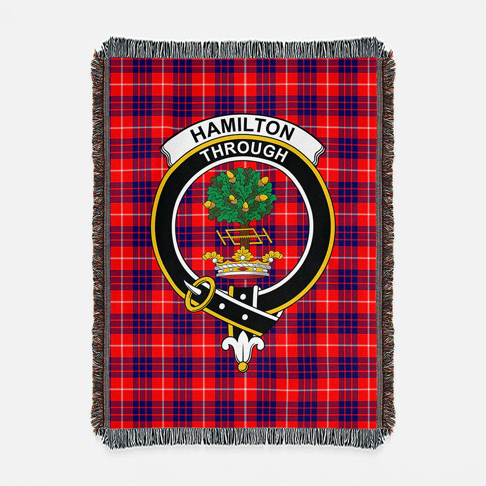 Scottish Hamilton Modern Clan Badge Tartan Woven Blanket - Image 2