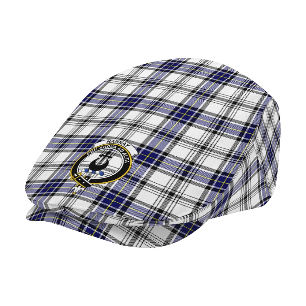 Scottish Hannay Clan Badge Tartan Flat Cap - Image 2