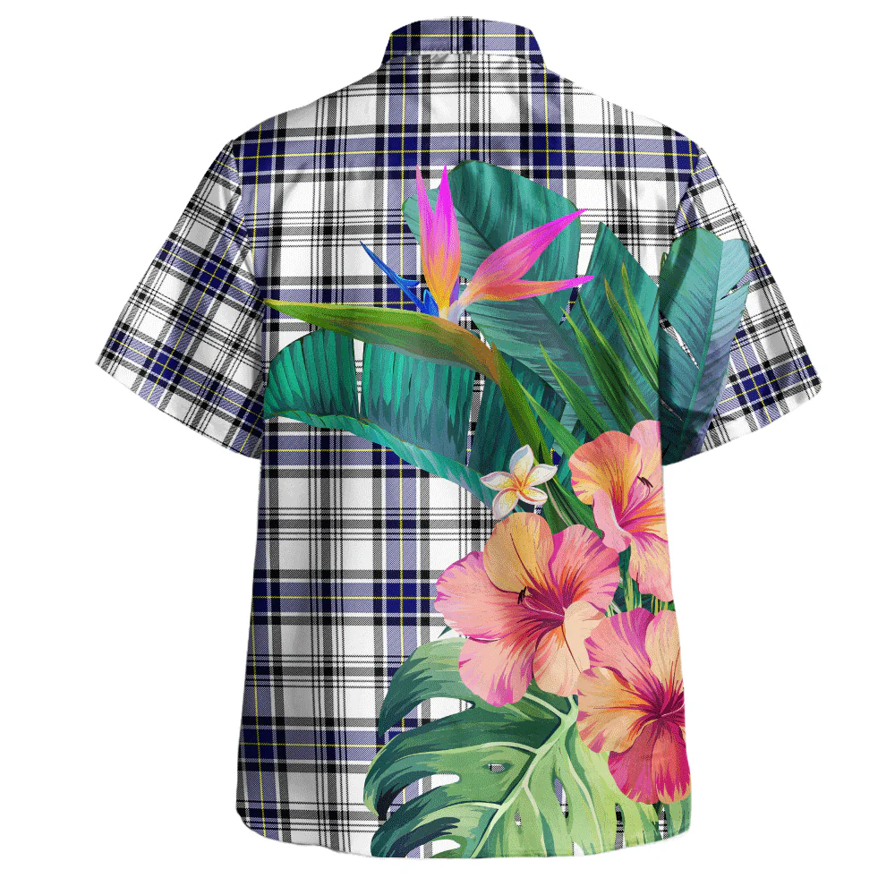 Scottish Hannay Modern Clan Badge Tartan Hawaiian Shirt Bouquet Tropical Style - Image 4