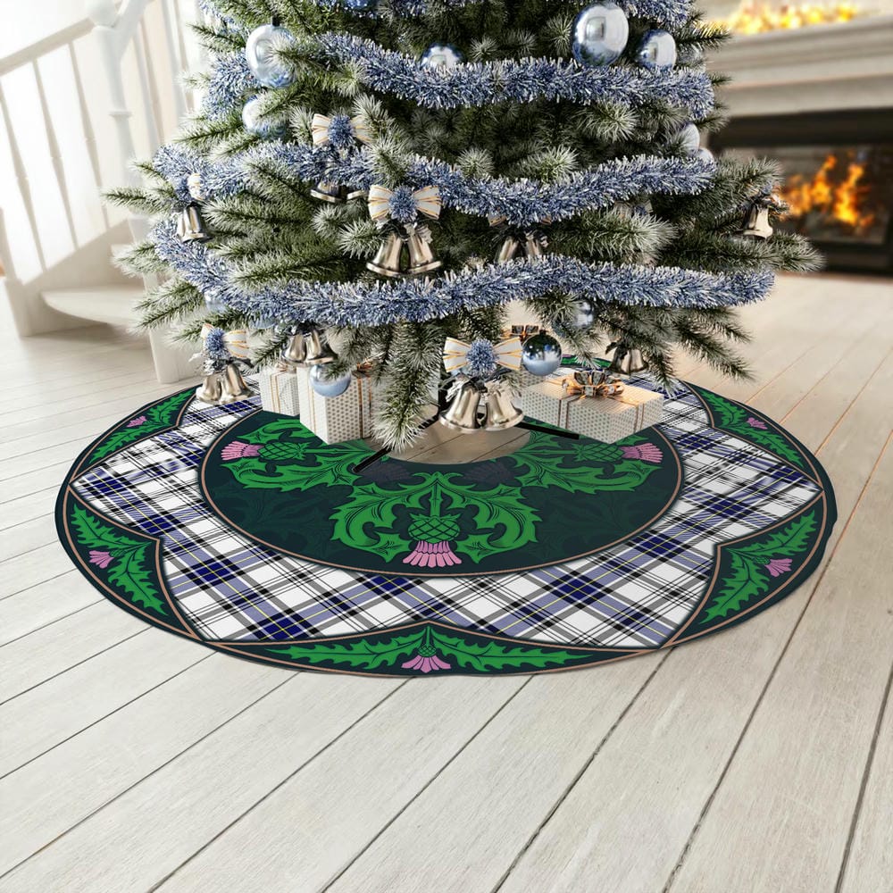 Scottish Hannay Modern Tartan Christmas Tree Skirt Old Scottish Thistle Flower - Image 3