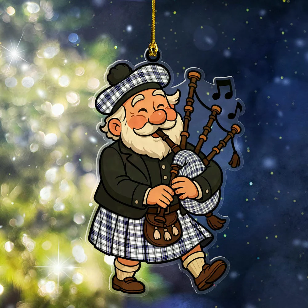 Scottish Hannay Modern Tartan Ornament Scottish Santa In Kilt