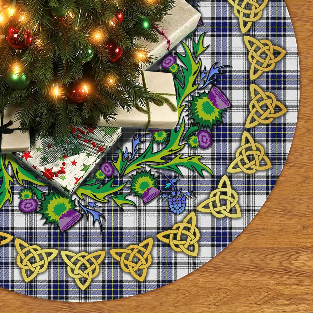 Scottish Hannay Modern Tartan Thistle Celtic Knot Christmas Tree Skirt - Image 2