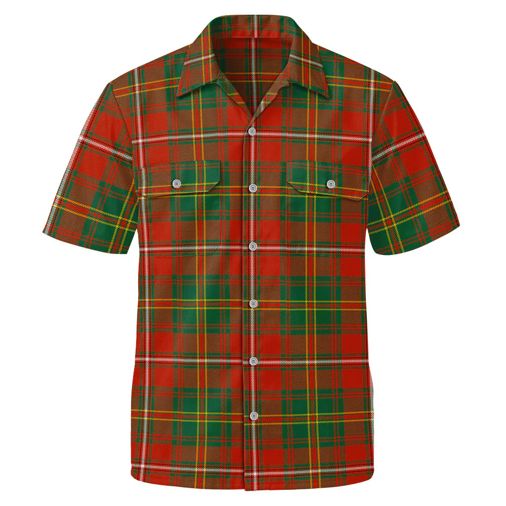 Scottish Hay Ancient Clan Badge Tartan Short Sleeve Work Shirt