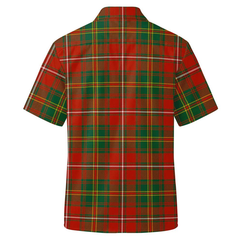 Scottish Hay Ancient Clan Badge Tartan Short Sleeve Work Shirt - Image 3