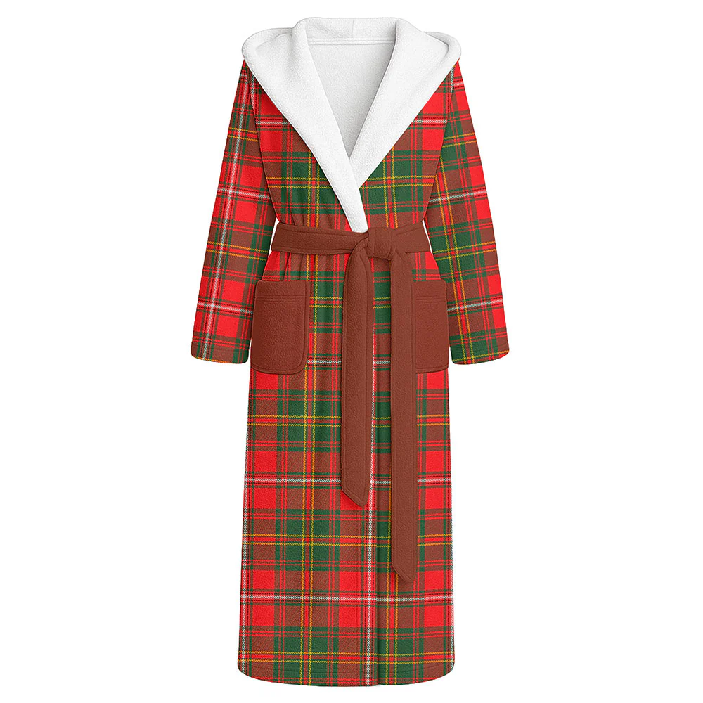 Scottish Hay Modern Clan Badge Tartan Flannel Hooded Bathrobe