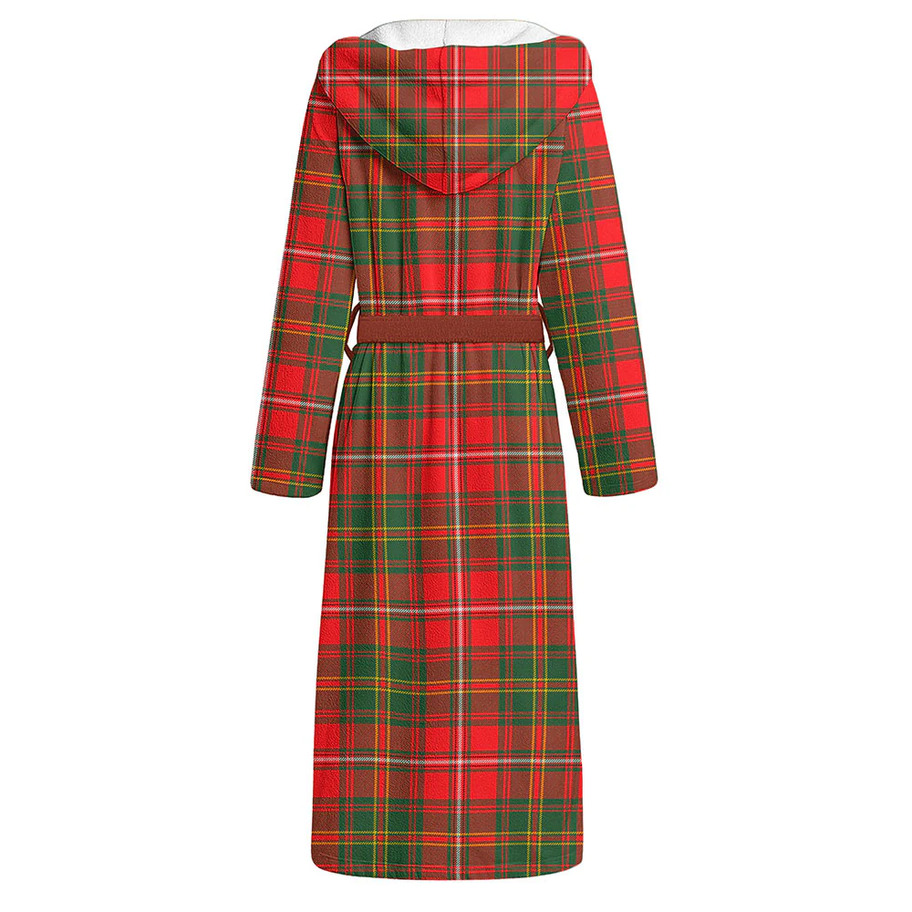 Scottish Hay Modern Clan Badge Tartan Flannel Hooded Bathrobe - Image 2