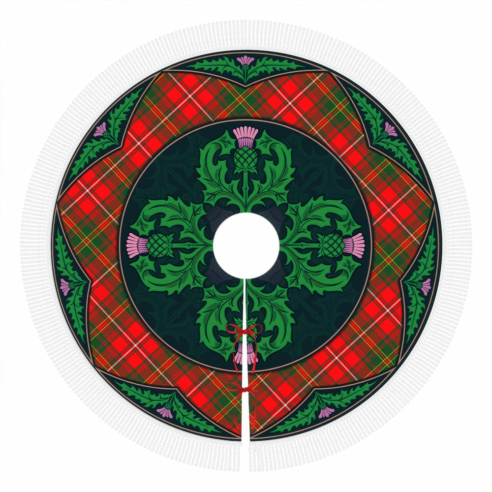 Scottish Hay Modern Tartan Christmas Tree Skirt Old Scottish Thistle Flower - Image 4