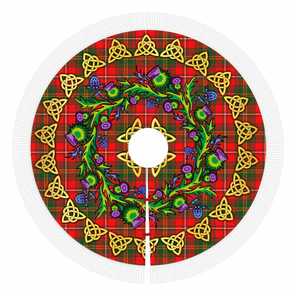 Scottish Hay Modern Tartan Thistle Celtic Knot Christmas Tree Skirt - Image 4