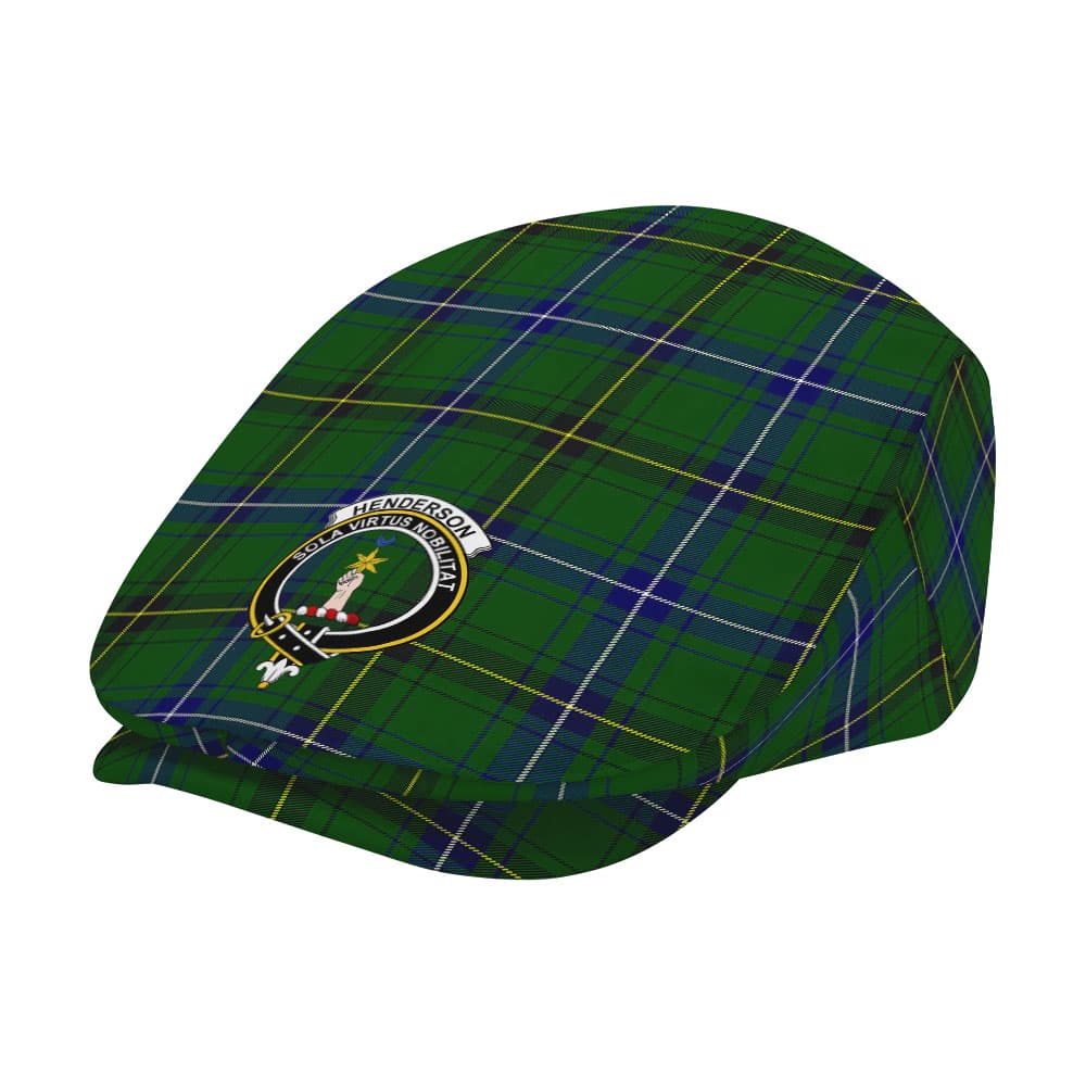 Scottish Henderson Clan Badge Tartan Flat Cap - Image 2