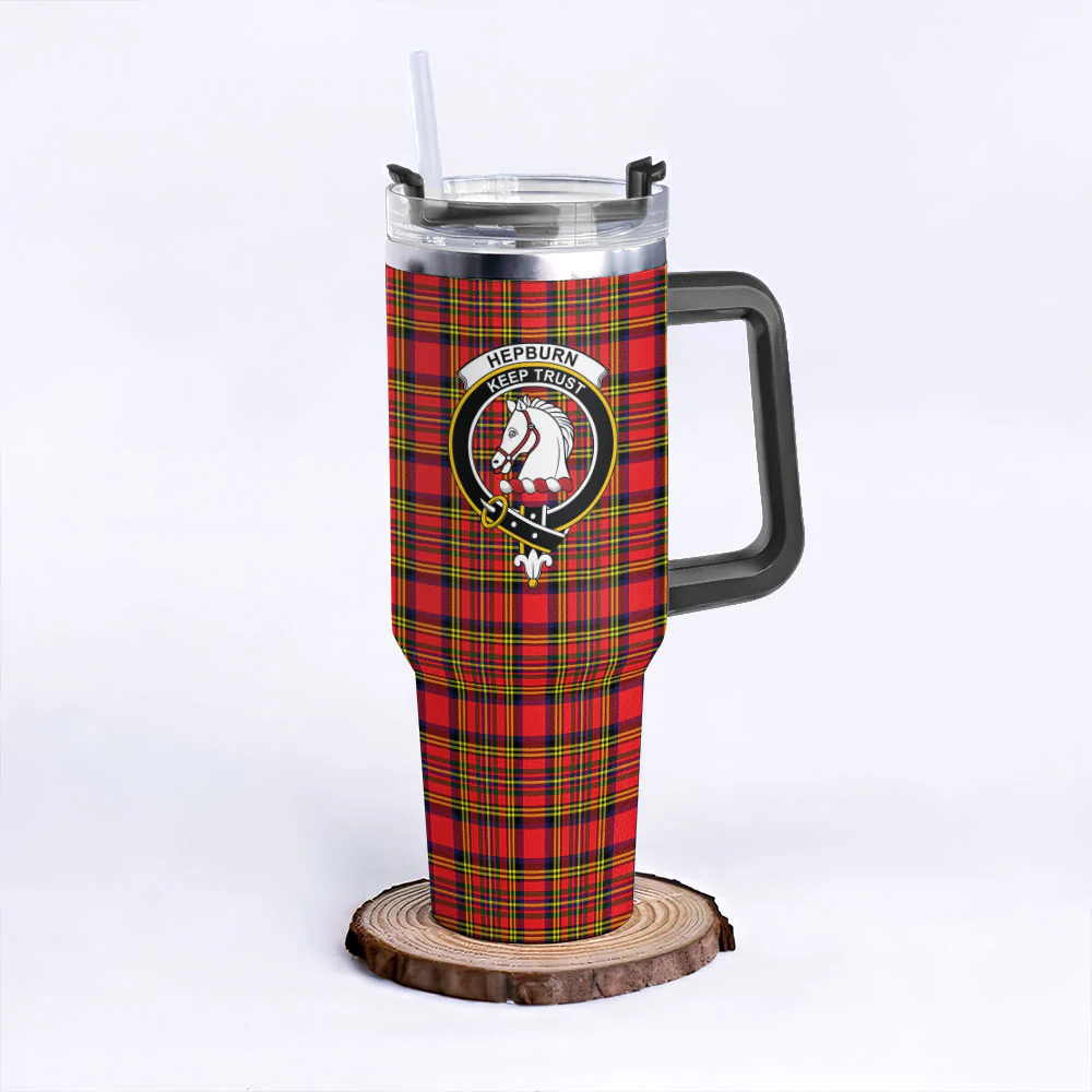 Scottish Hepburn Clan Badge Tartan 40oz Tumbler - Image 3