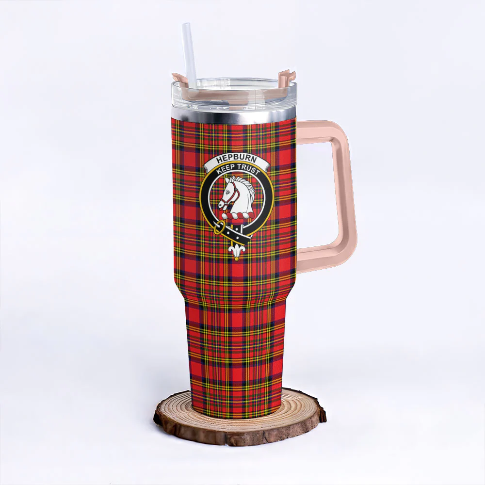 Scottish Hepburn Clan Badge Tartan 40oz Tumbler - Image 4