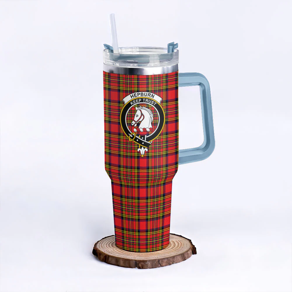 Scottish Hepburn Clan Badge Tartan 40oz Tumbler - Image 5