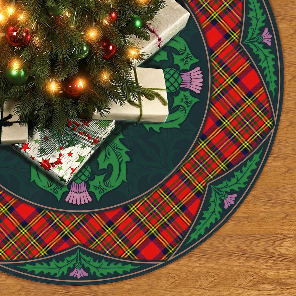 Scottish Hepburn Tartan Christmas Tree Skirt Old Scottish Thistle Flower - Image 2
