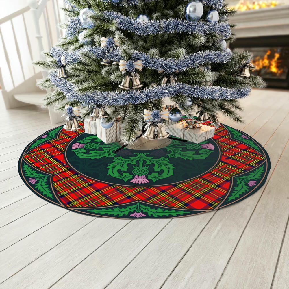 Scottish Hepburn Tartan Christmas Tree Skirt Old Scottish Thistle Flower - Image 3