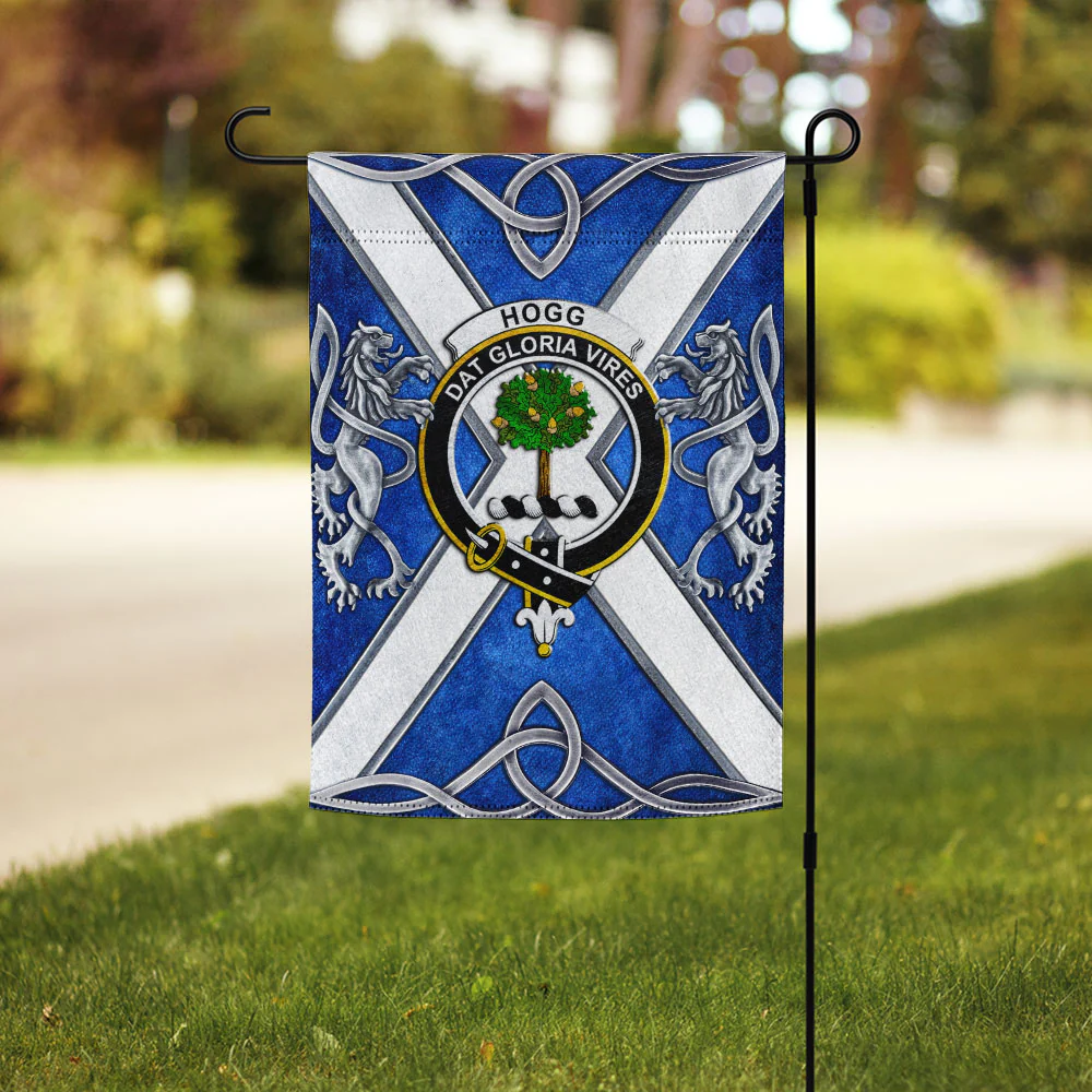Scottish Hogg Clan Badge Garden Flag Silver Rampant Lion Emblem - Image 3