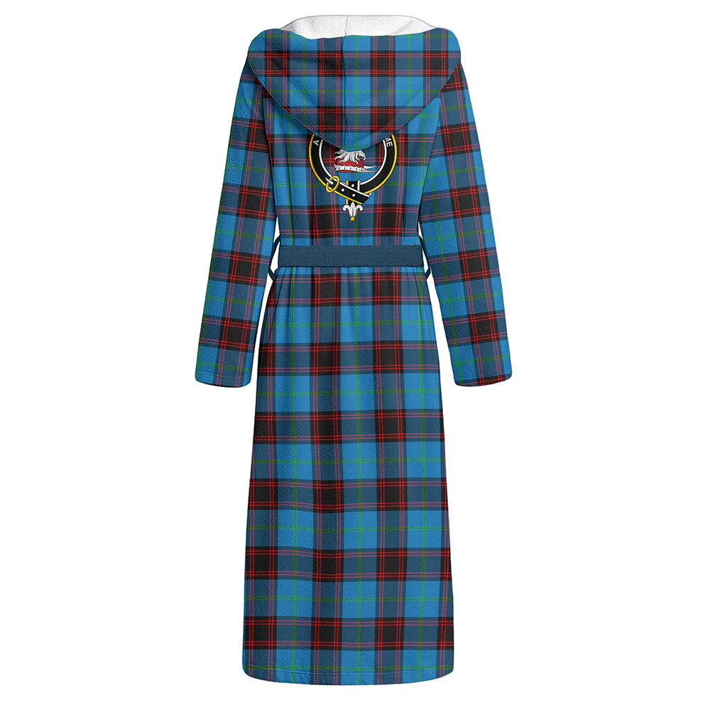Scottish Home Ancient Clan Badge Tartan Flannel Hooded Bathrobe - Image 3
