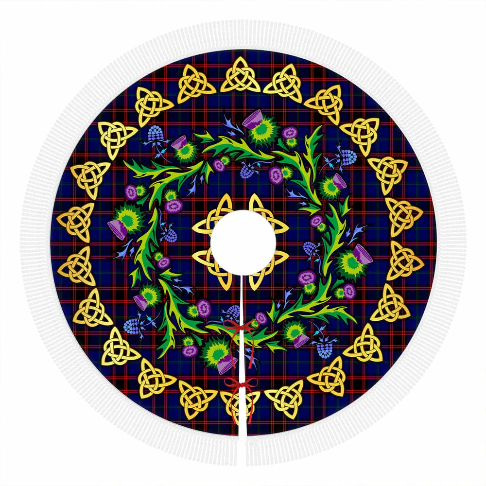 Scottish Home Modern Tartan Thistle Celtic Knot Christmas Tree Skirt - Image 4