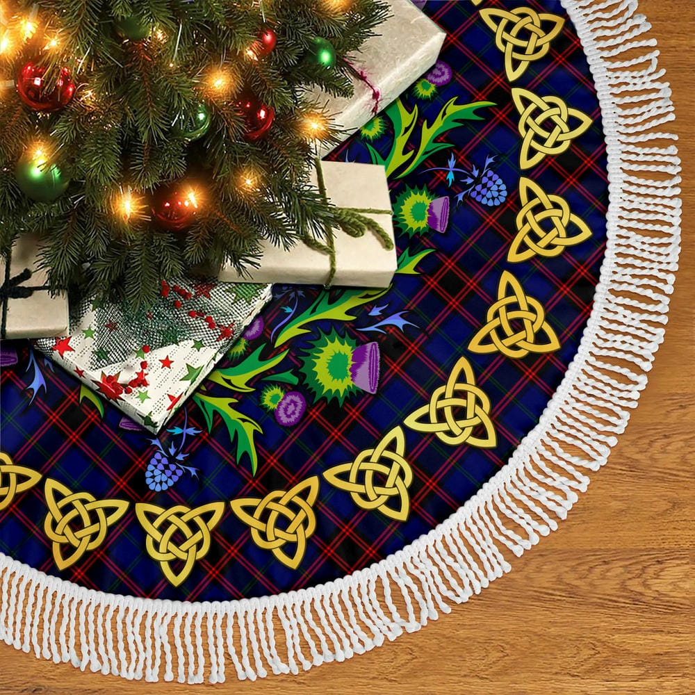 Scottish Home Modern Tartan Thistle Celtic Knot Christmas Tree Skirt - Image 5
