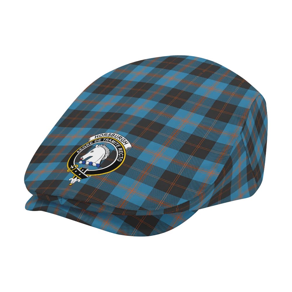 Scottish Horsburgh Clan Badge Tartan Flat Cap - Image 2