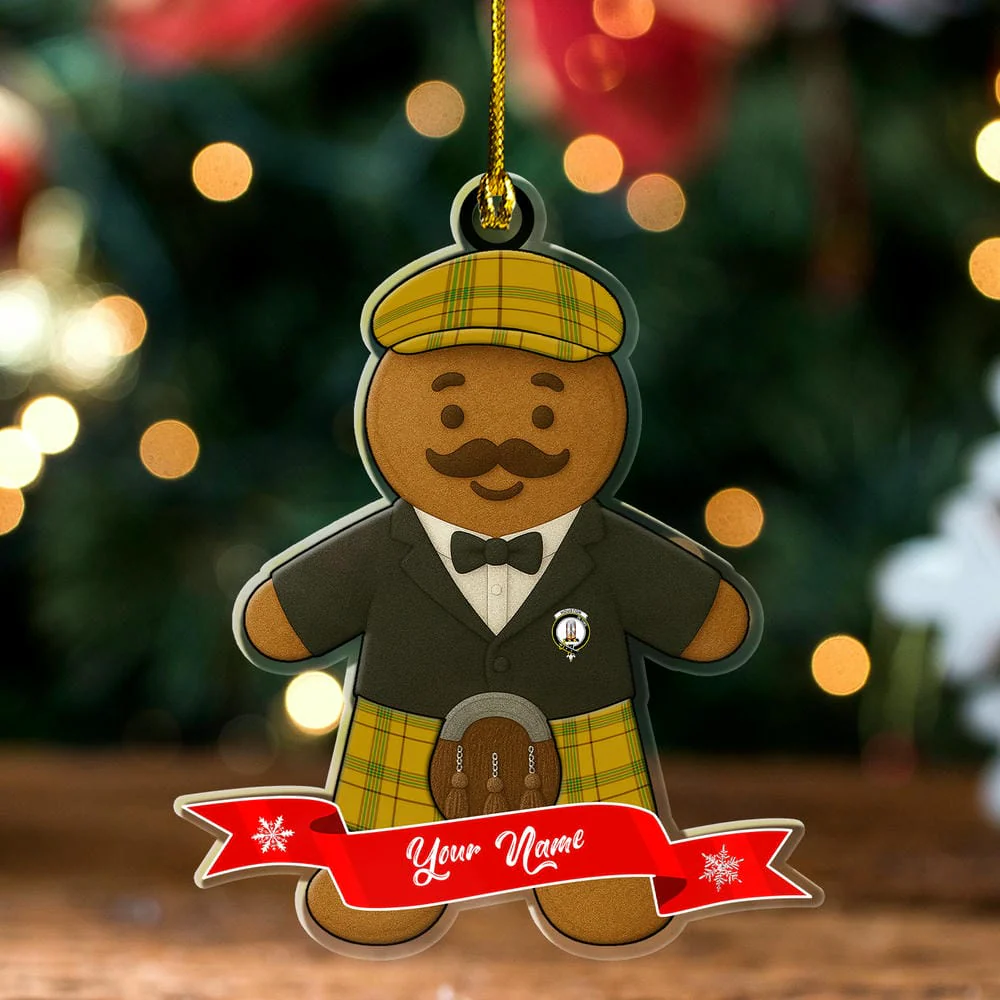 Scottish Houston Clan Badge Tartan Ornament Custom Gingerbread Scotsman