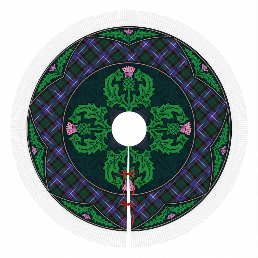 Scottish Hunter Modern Tartan Christmas Tree Skirt Old Scottish Thistle Flower - Image 4