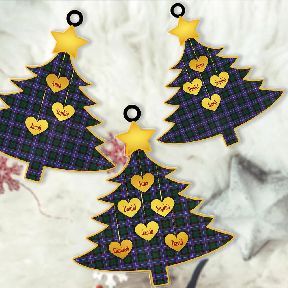Scottish Hunter Modern Tartan Ornament Custom Family Christmas Tree - Image 2
