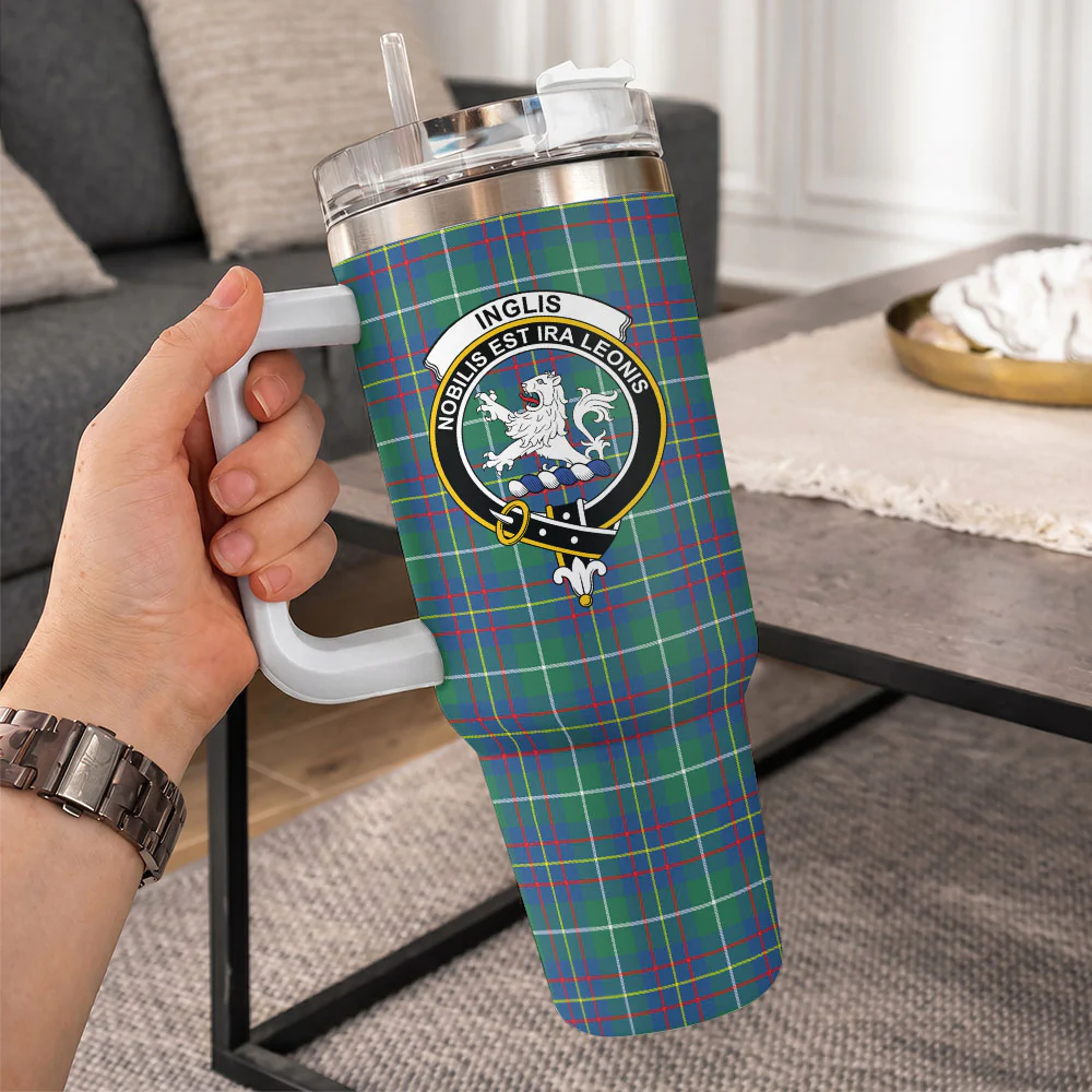 Scottish Inglis Ancient Clan Badge Tartan 40oz Tumbler - Image 10