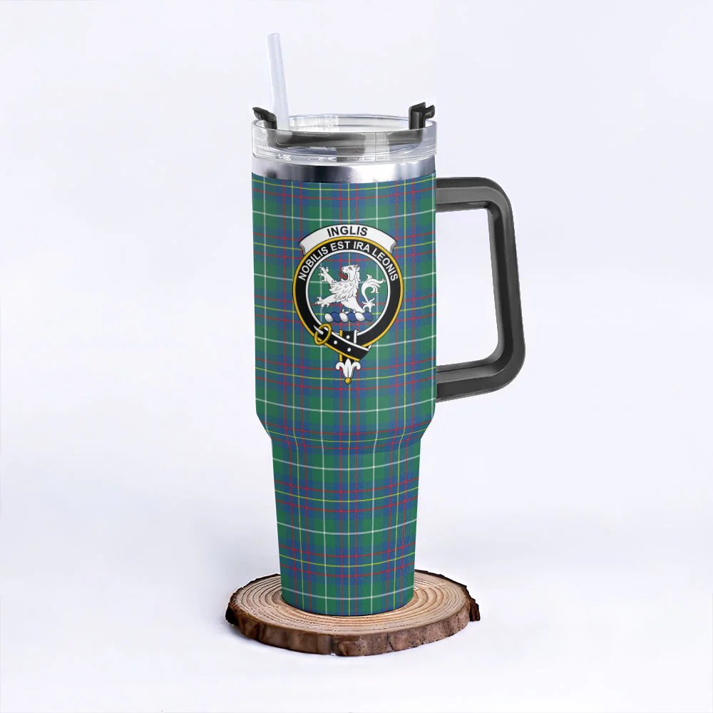 Scottish Inglis Ancient Clan Badge Tartan 40oz Tumbler - Image 3