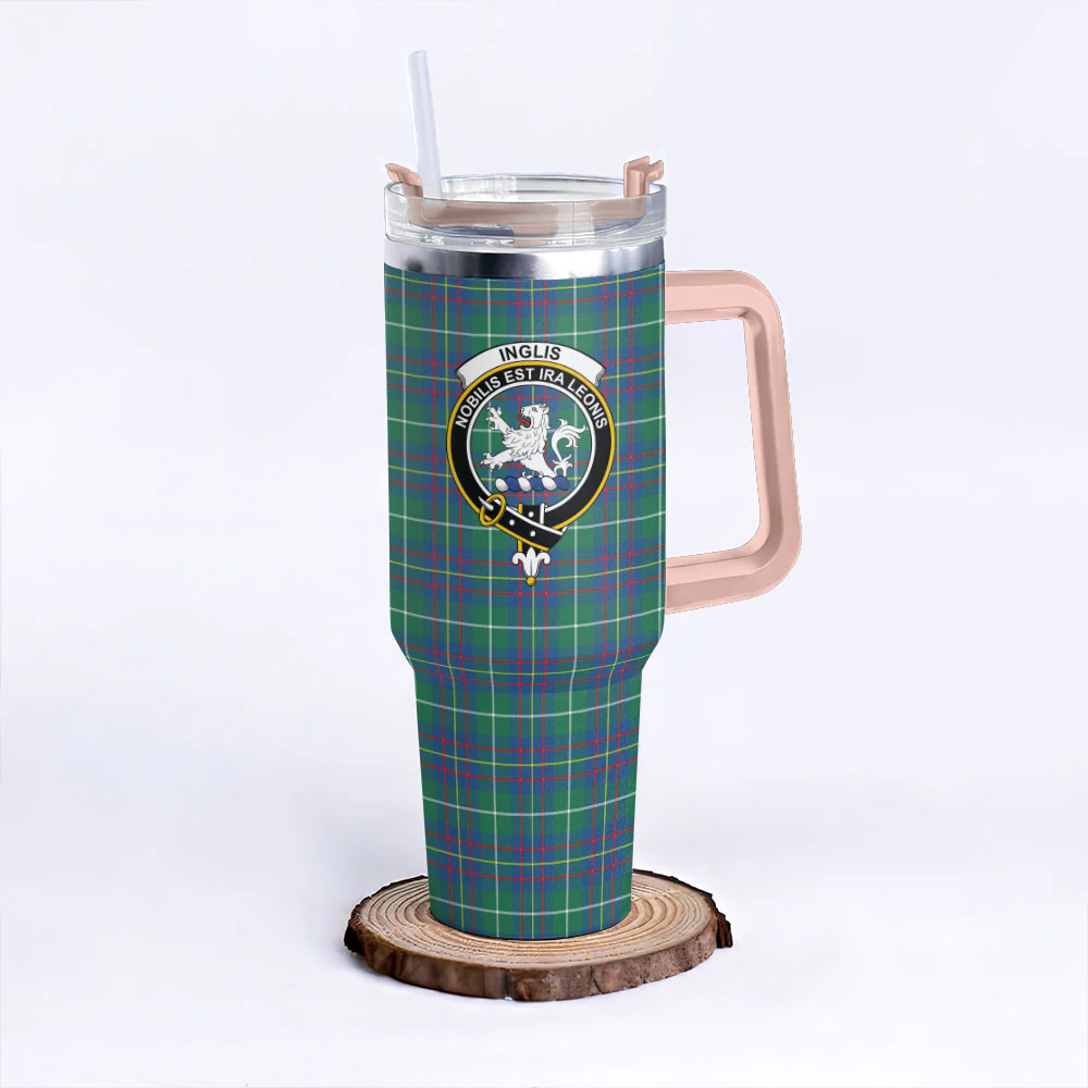 Scottish Inglis Ancient Clan Badge Tartan 40oz Tumbler - Image 4