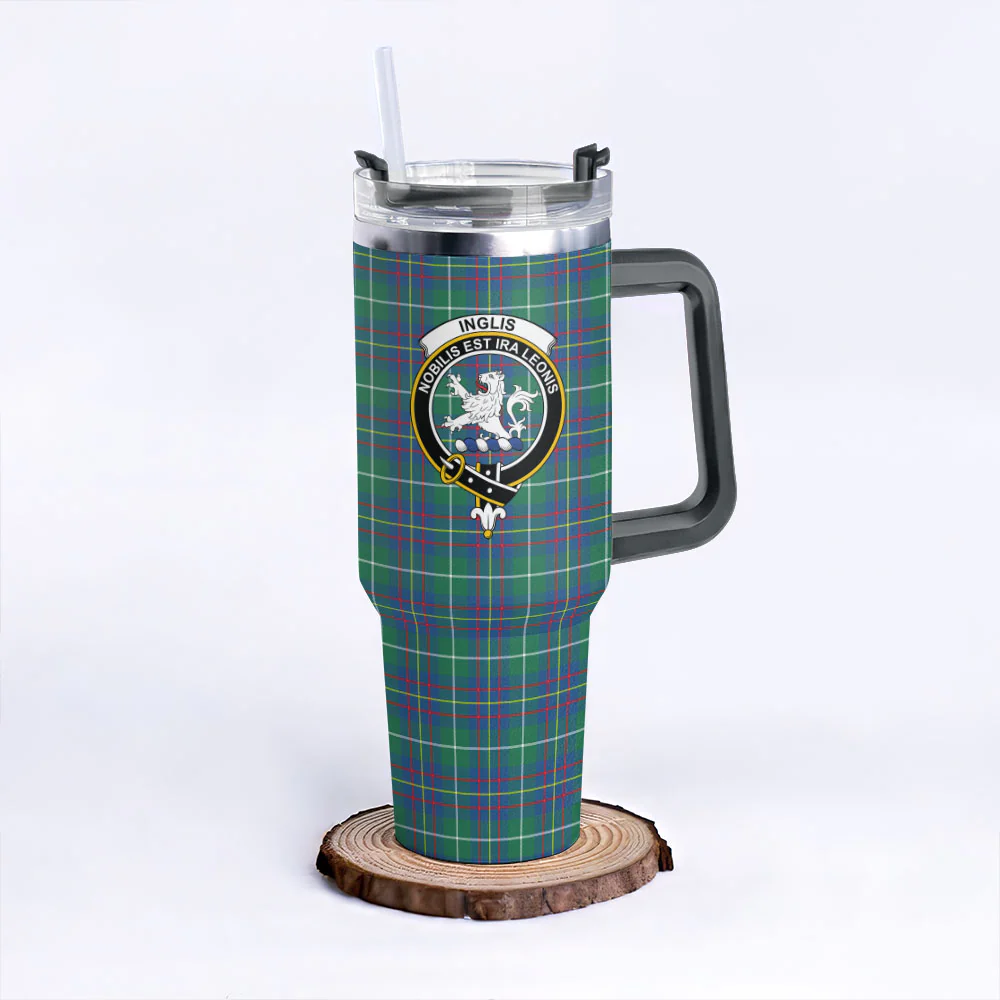 Scottish Inglis Ancient Clan Badge Tartan 40oz Tumbler - Image 6