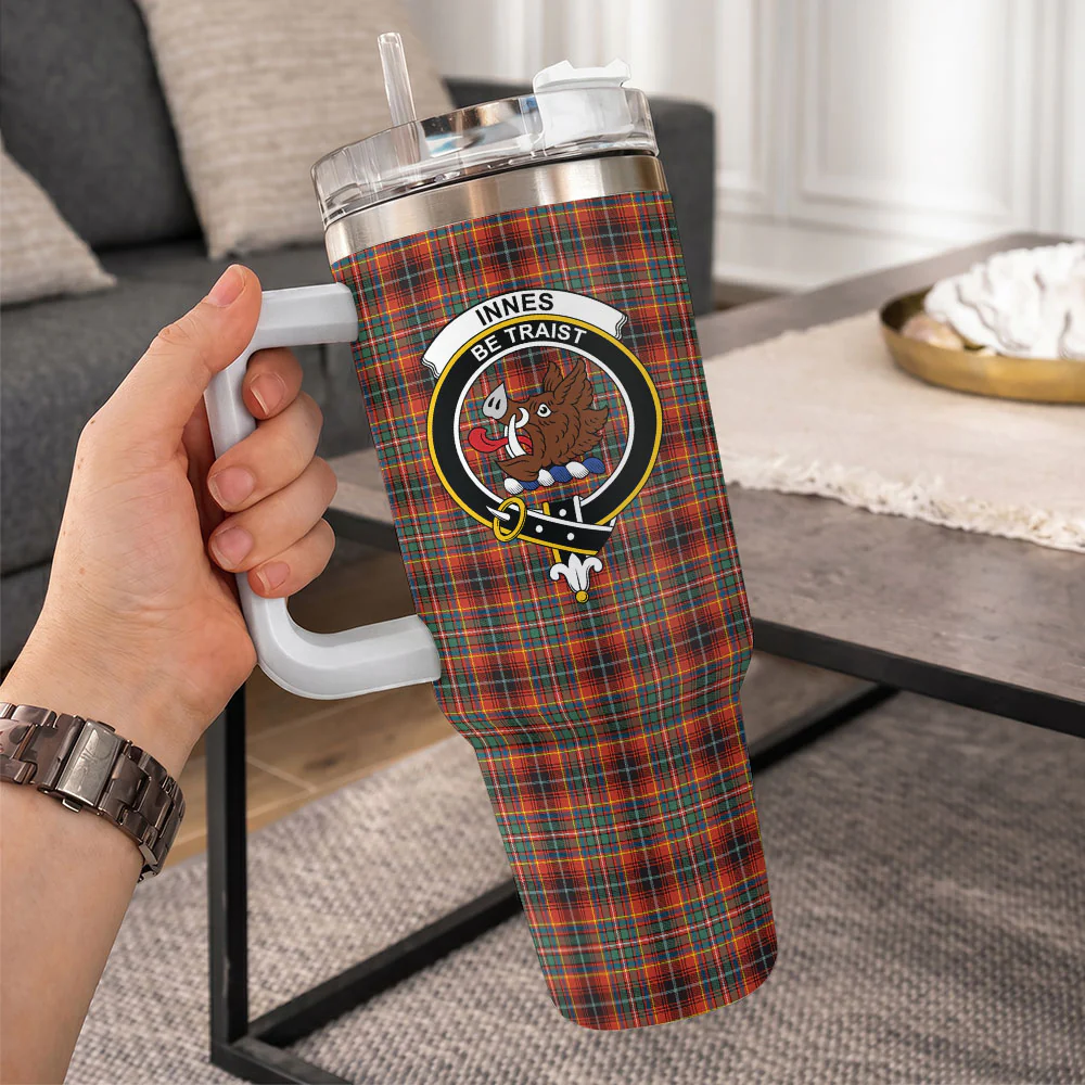 Scottish Innes Ancient Clan Badge Tartan 40oz Tumbler - Image 10