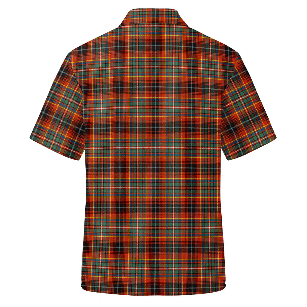 Scottish Innes Ancient Clan Badge Tartan Short Sleeve Work Shirt - Image 3