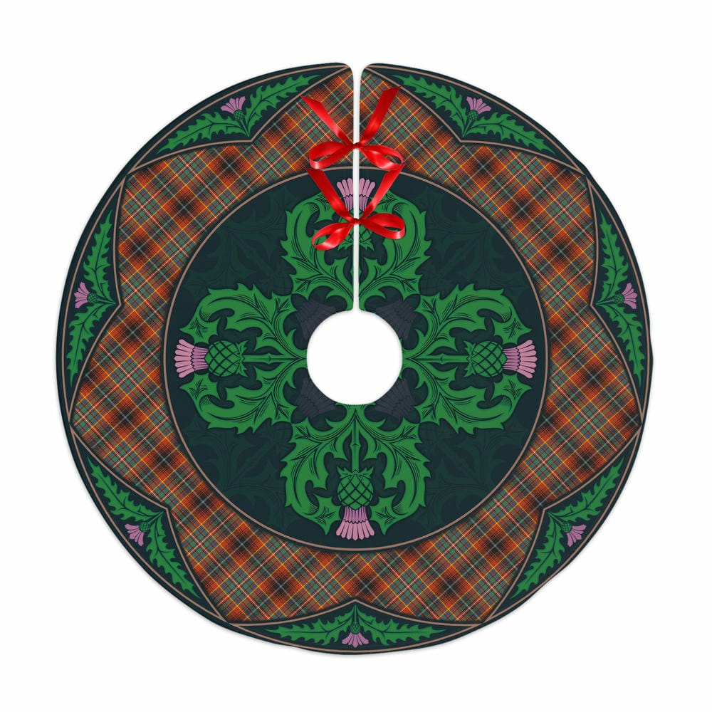 Scottish Innes Ancient Tartan Christmas Tree Skirt Old Scottish Thistle Flower