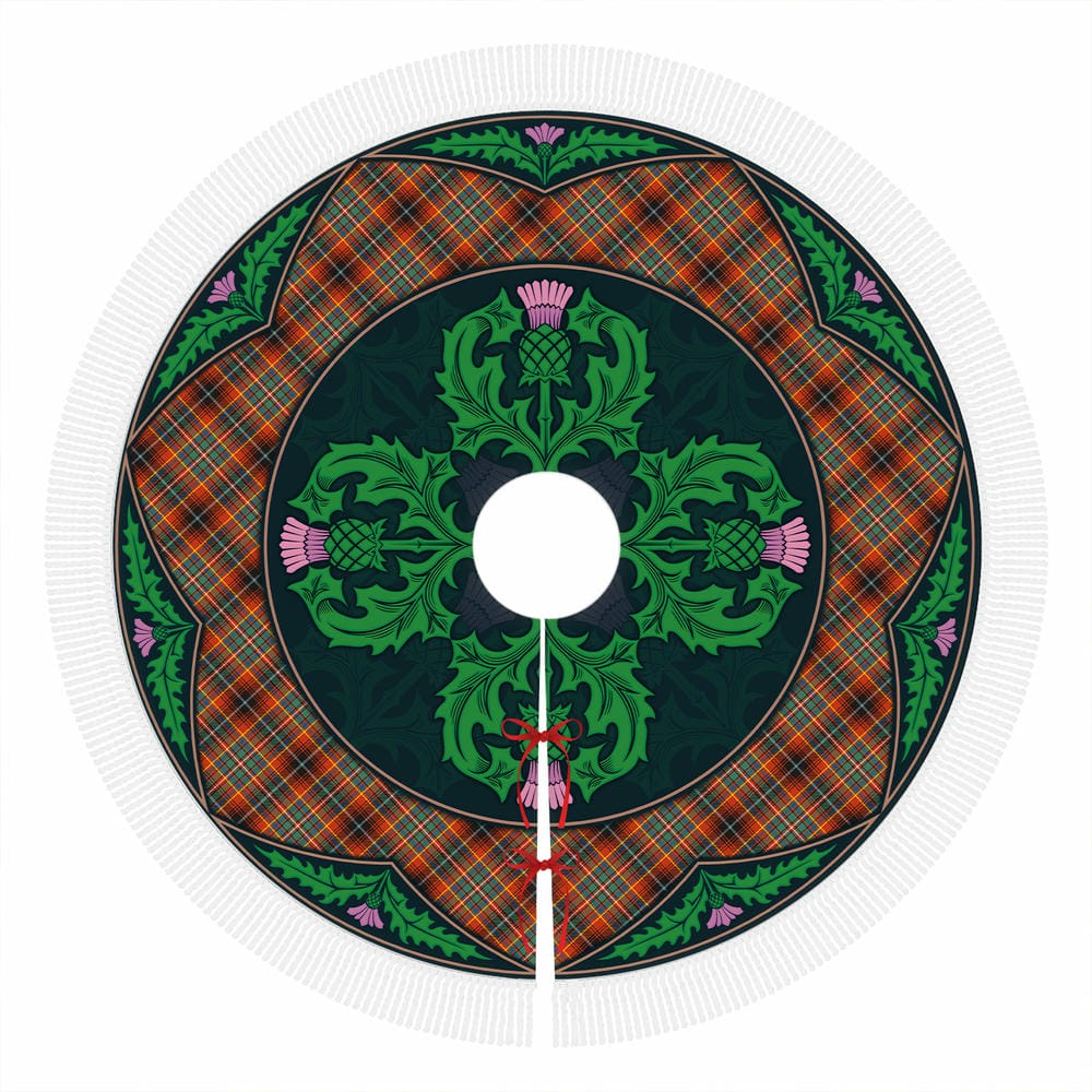 Scottish Innes Ancient Tartan Christmas Tree Skirt Old Scottish Thistle Flower - Image 4